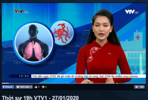 VTV1 đưa tin hơn 2700 ca nhiễm virus Corona